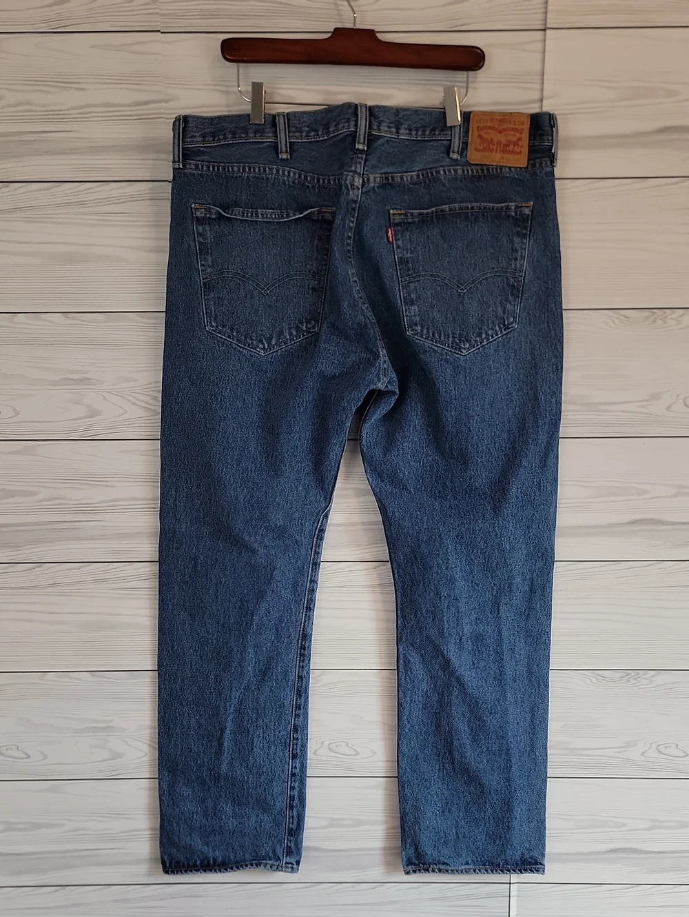 Levi's 501 Button Fly Straight-Leg 100% Cotton Blue Denim Jeans Mens Size 40X32